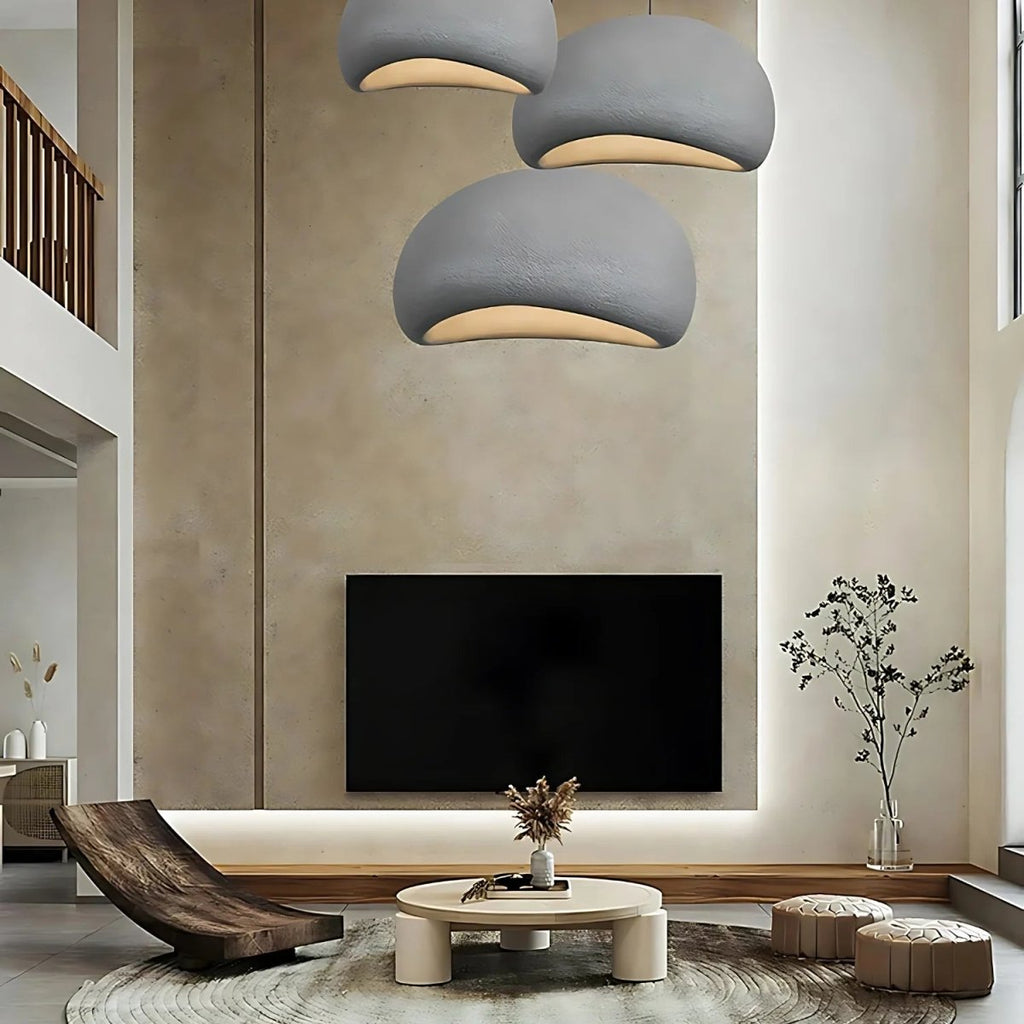 LED-hanglamp met koepelvormige fiberglas kap voor moderne plafondlamp | Rosalyssa