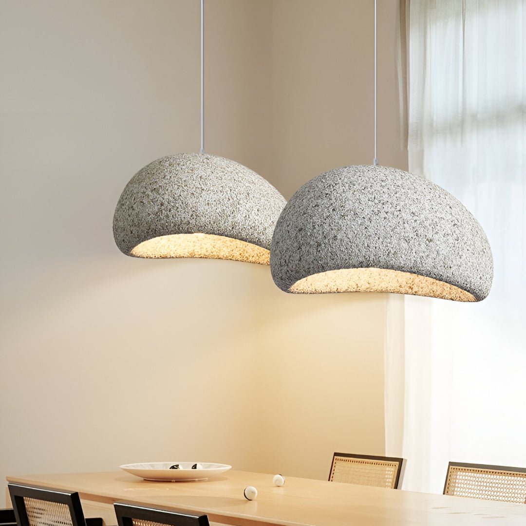 LED-hanglamp met koepelvormige fiberglas kap voor moderne plafondlamp | Rosalyssa