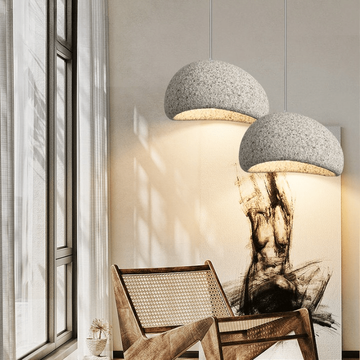 LED-hanglamp met koepelvormige fiberglas kap voor moderne plafondlamp | Rosalyssa
