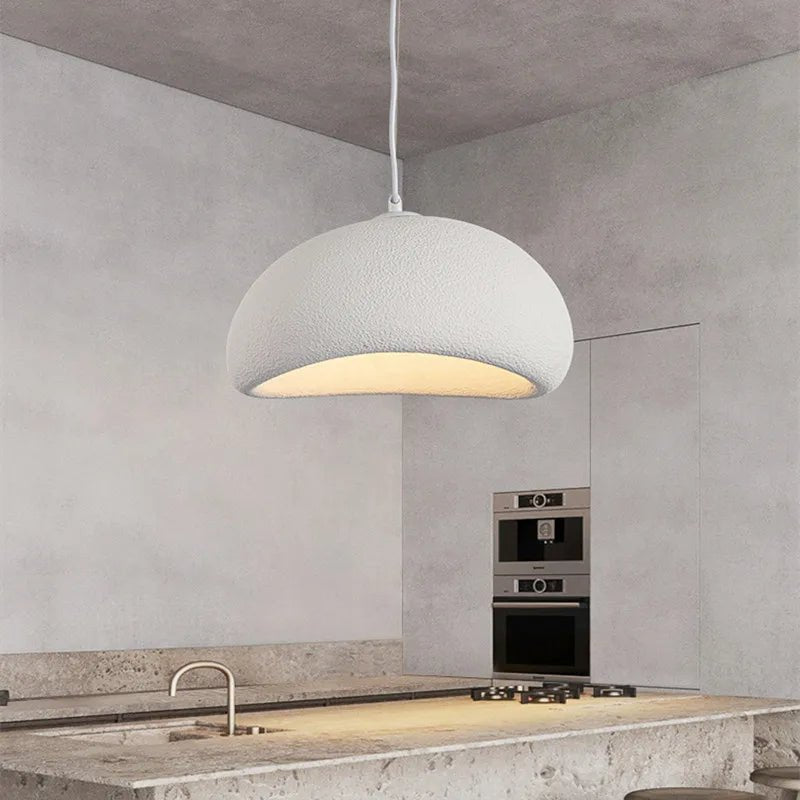 LED-hanglamp met koepelvormige fiberglas kap voor moderne plafondlamp | Rosalyssa
