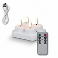 USB Rechargeable Flameless LED Candle Set With Remote Timer