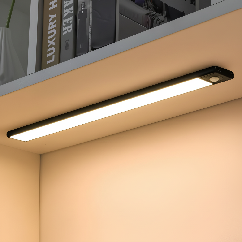 Luz nocturna inalámbrica recargable con sensor de movimiento y adhesivo