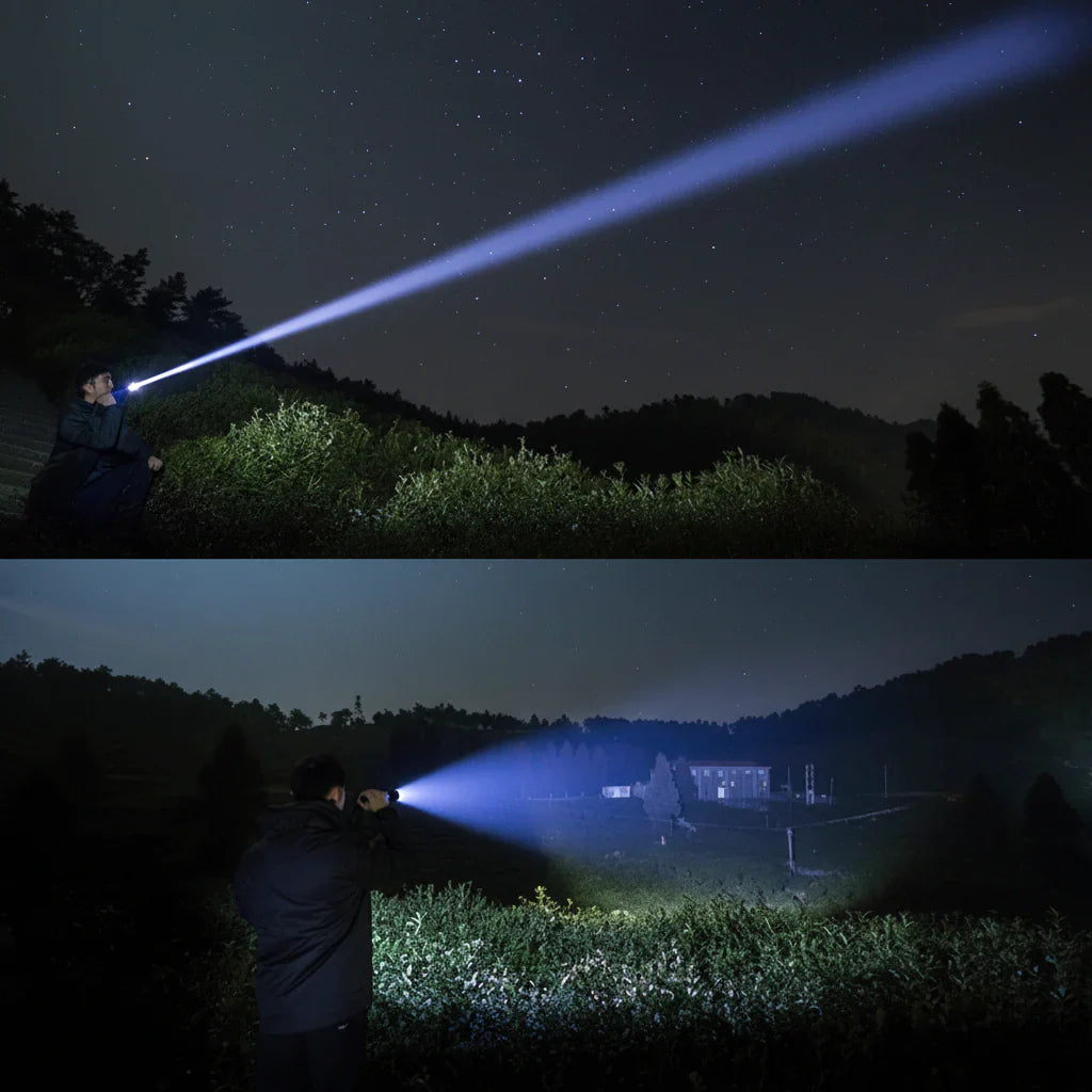 Rechargeable LED Flashlight For Tactical Use And Camping, High Lumens