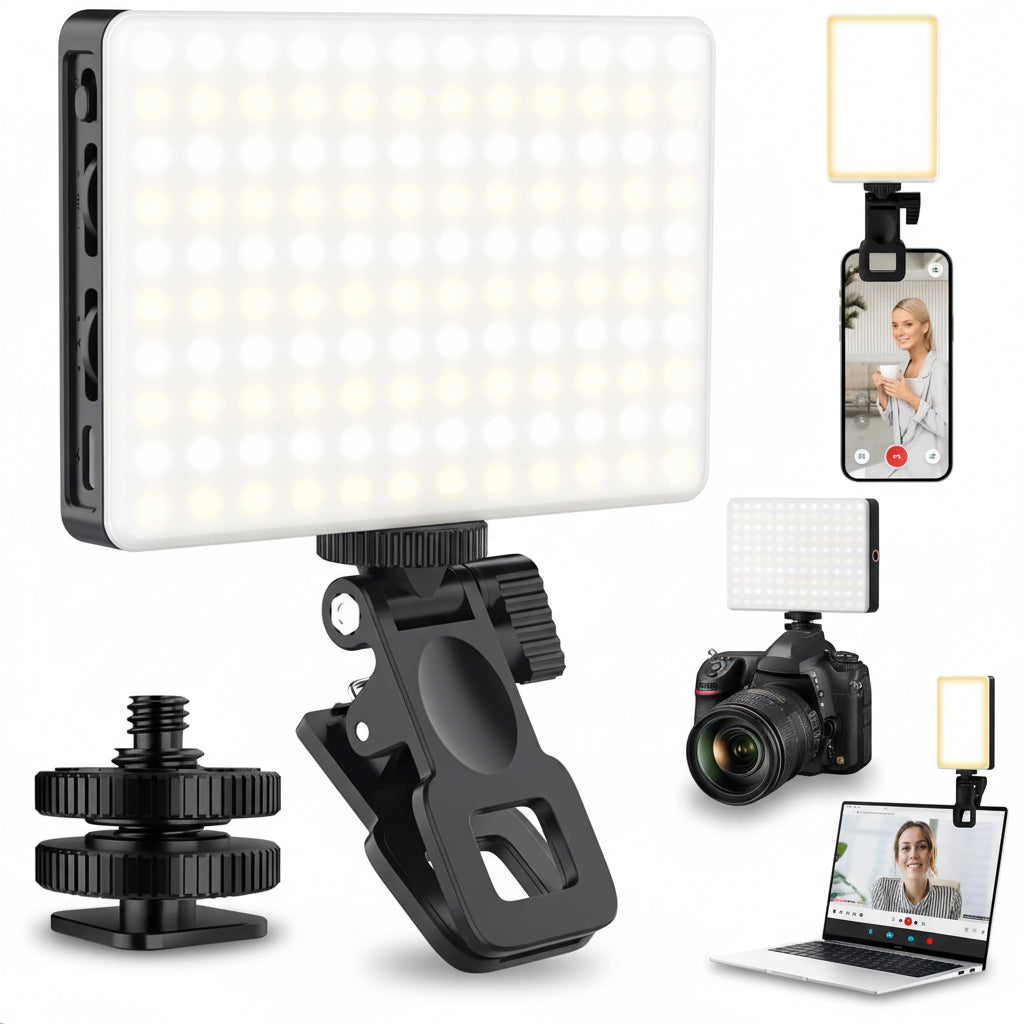 Clip-On LED Selfie Light For Phone With Adjustable Brightness And Color Temperature