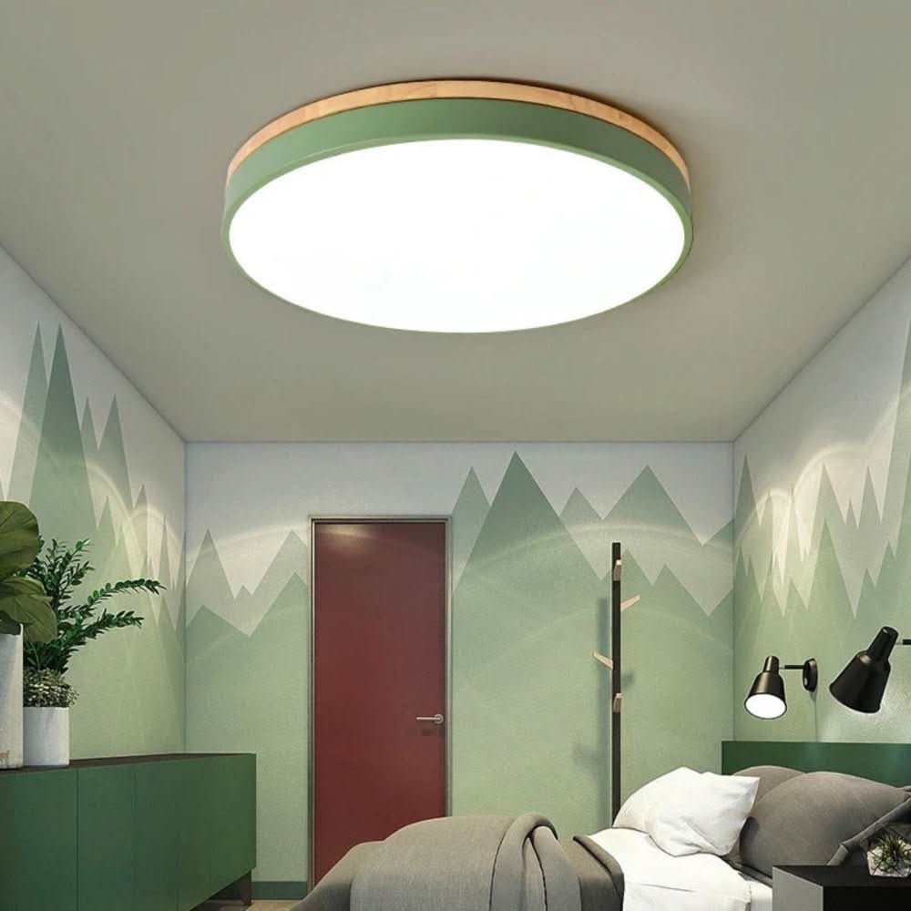 AuroraWood 自然木使用のモダンシーリングライト（どの部屋にも）
