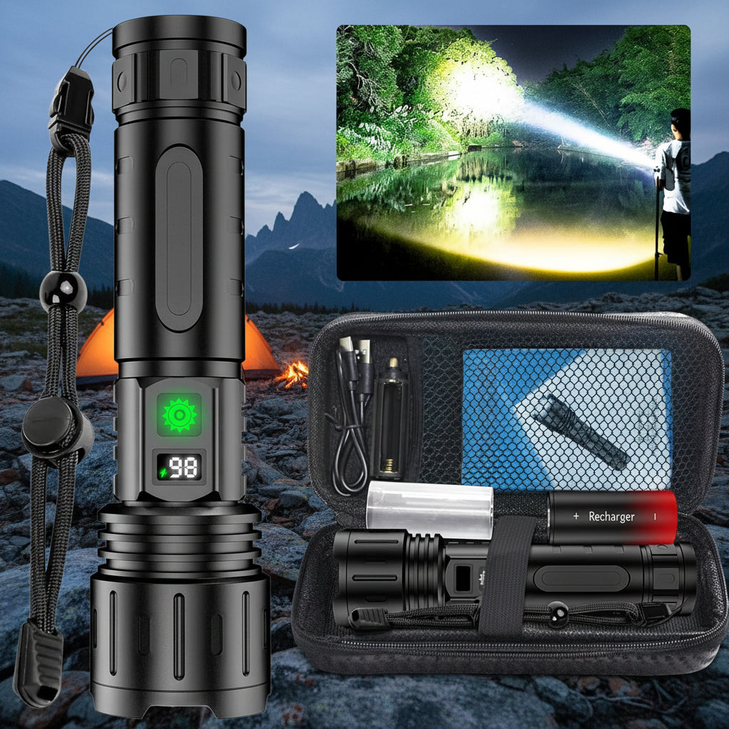 Rechargeable LED Tactical Flashlight Waterproof Torch