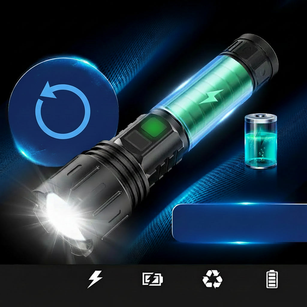 Rechargeable LED Tactical Flashlight Waterproof Torch