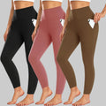Leggings invernali a vita alta con tasche per l'uso quotidiano