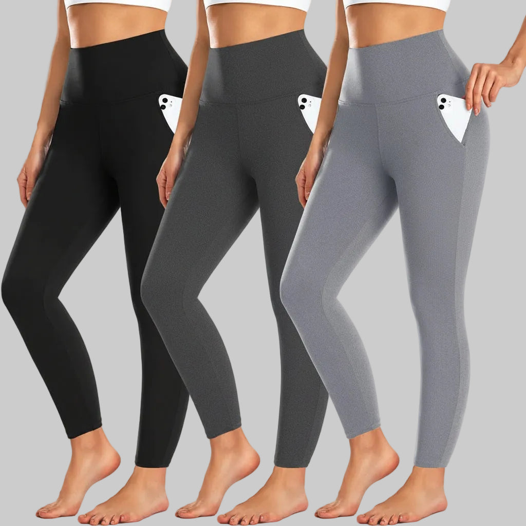 Leggings invernali a vita alta con tasche per l'uso quotidiano