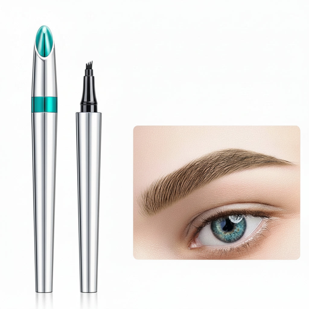 Penna per sopracciglia Microblading 4 punte impermeabile per sopracciglia a effetto pelo naturale