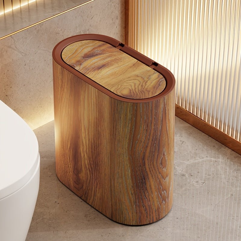 LumaBin Marble Look Contemporary Oval Waste Bin Decorative