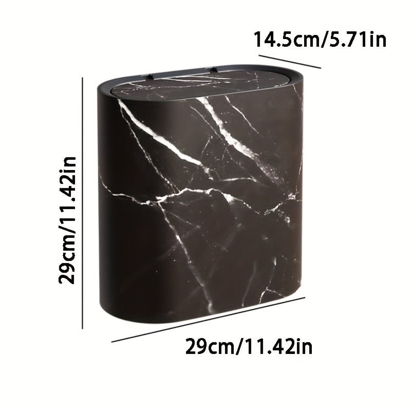 LumaBin Marble Look Contemporary Oval Waste Bin Decorative