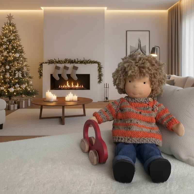 Lalka Waldorfska LumiMira Ręcznie Wykonana z Czystej Bawełny z Miękkim Ciałem 30 cm dla Dzieci