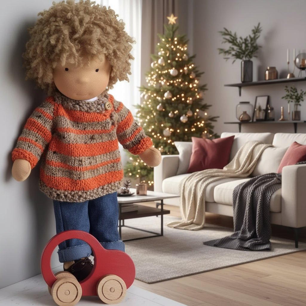 Lalka Waldorfska LumiMira Ręcznie Wykonana z Czystej Bawełny z Miękkim Ciałem 30 cm dla Dzieci