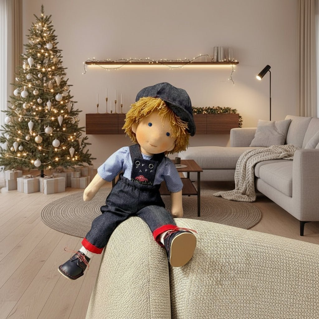 Lalka Waldorfska LumiMira Ręcznie Wykonana z Czystej Bawełny z Miękkim Ciałem 30 cm dla Dzieci