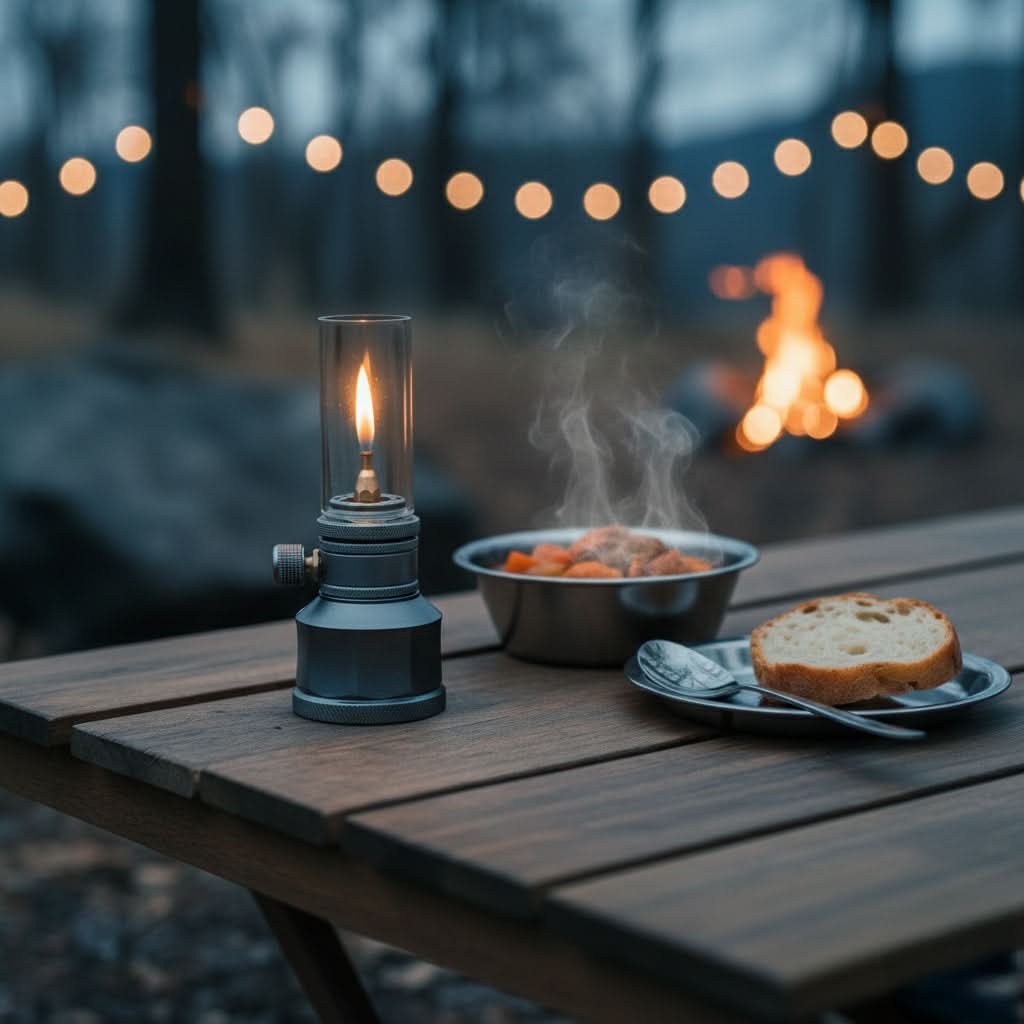 TrailGlow Portable Butane Lamp With Bright Adjustable Light