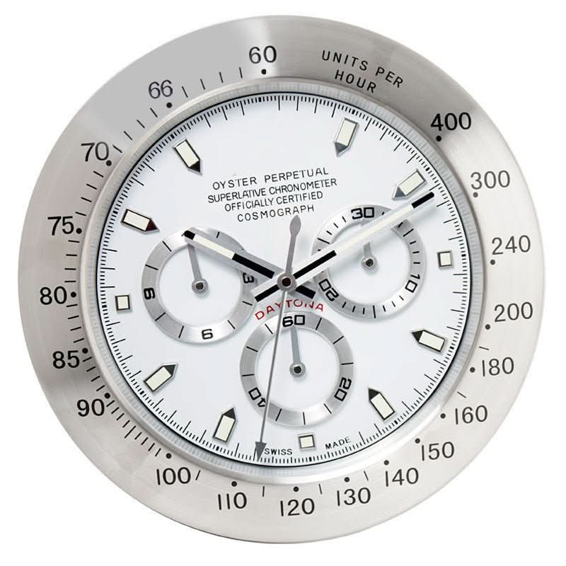 Zegar ścienny LumaCore ze stali nierdzewnej z podświetlanymi wskazówkami i cichym mechanizmem kwarcowym