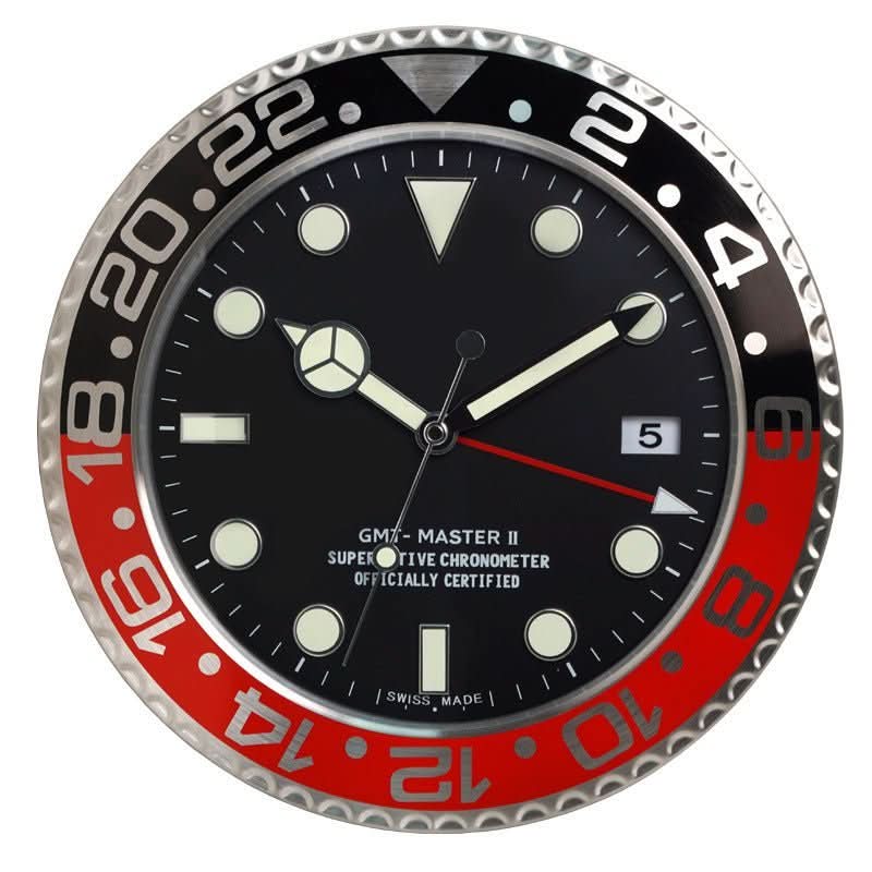 Zegar ścienny LumaCore ze stali nierdzewnej z podświetlanymi wskazówkami i cichym mechanizmem kwarcowym