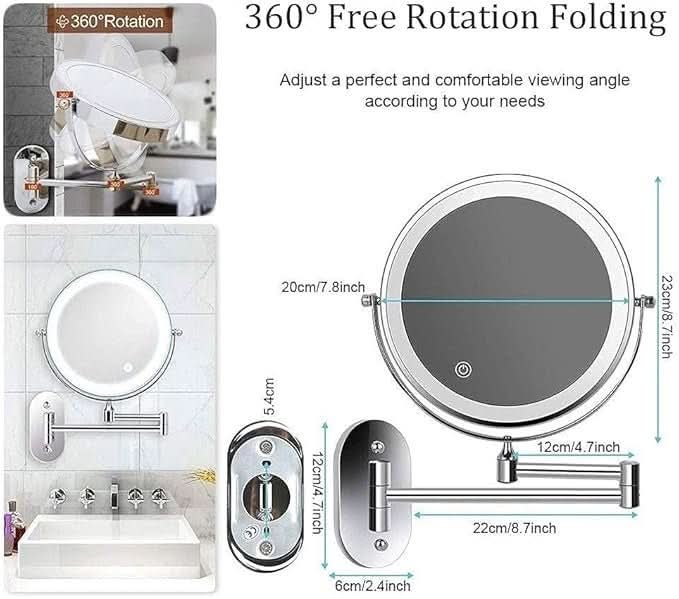 LumiView LED Lusterko Powiększające z Regulowanym Oświetleniem i Akumulatorem