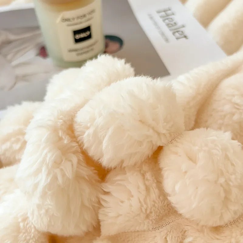 LunaCozy Faux Rabbit Fur Cuddle Blanket For Sofa And Bed