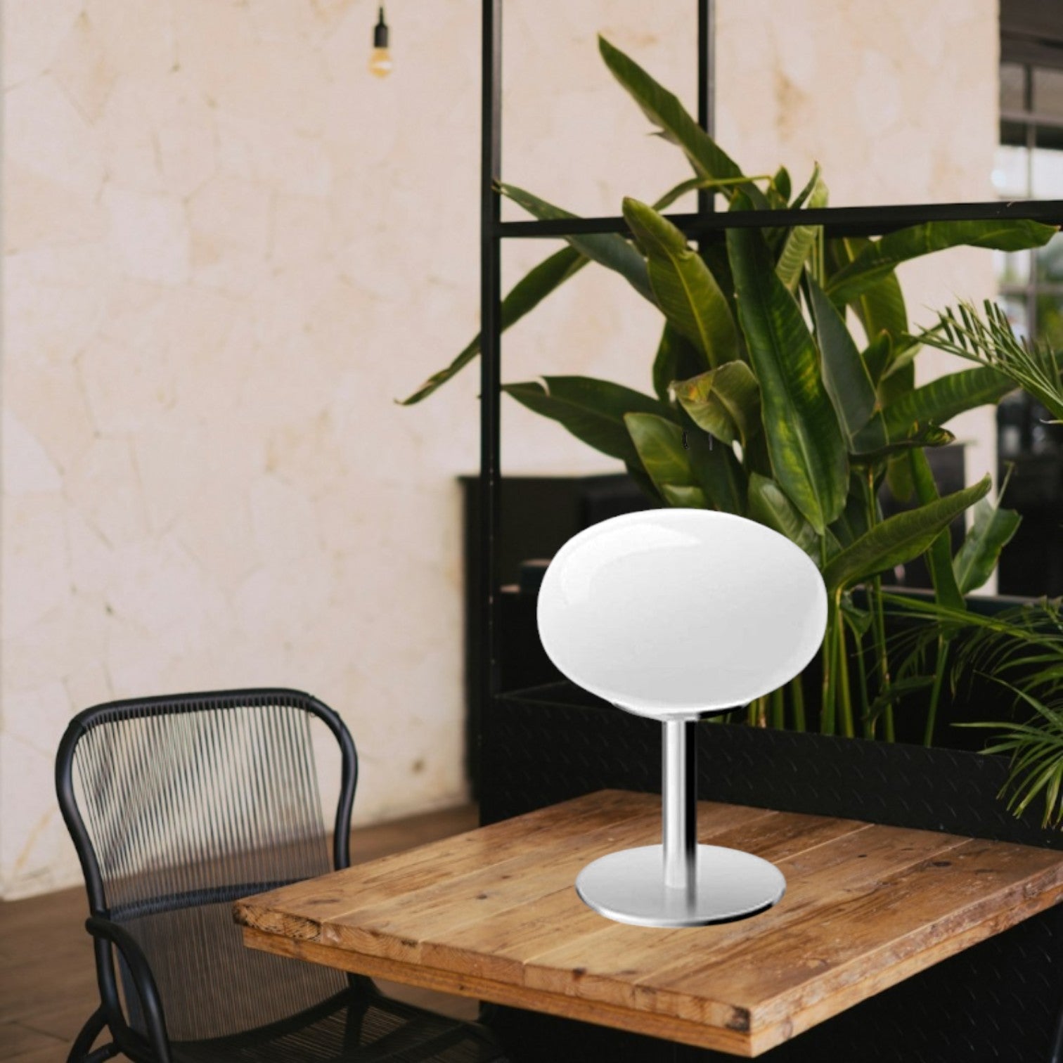 Aurelia Italian Glass Egg Table Lamp With Ambient LED Lighting