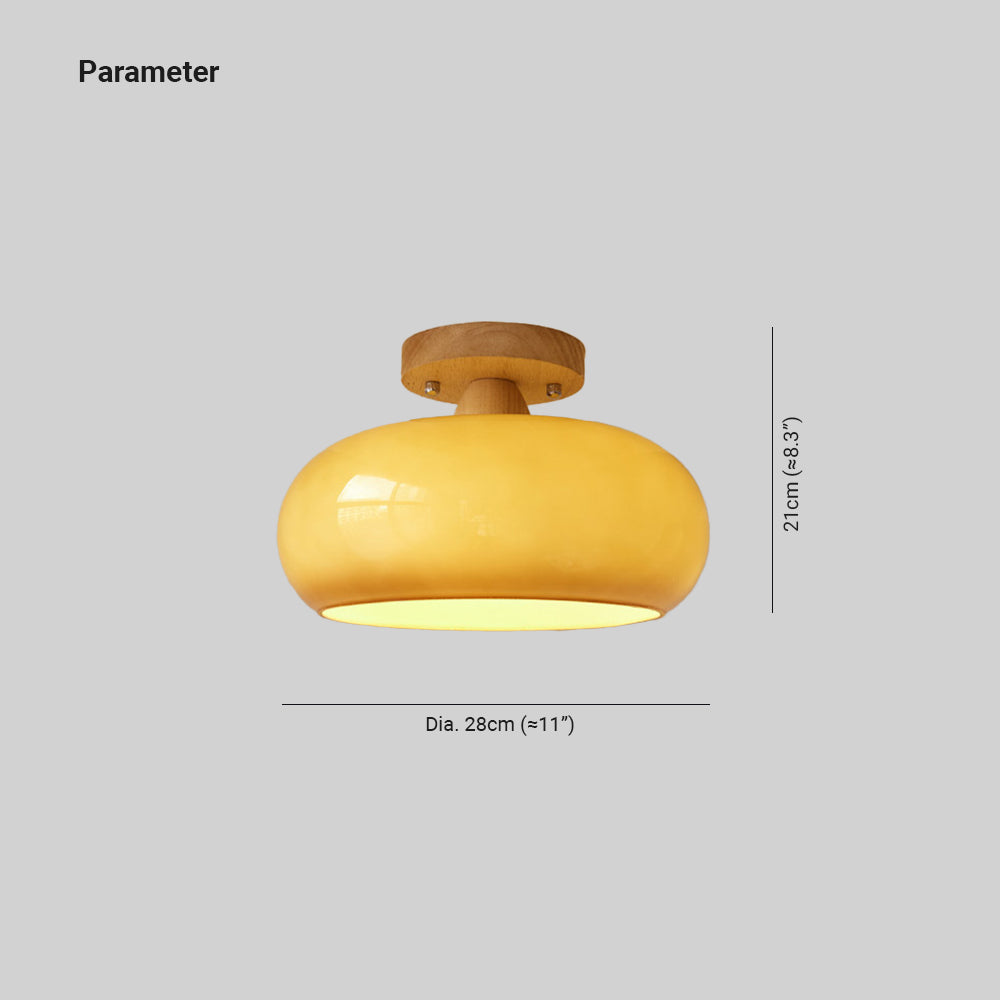 Plafonnier en bois et verre scandinave avec LED E27 pour salon et salle à manger