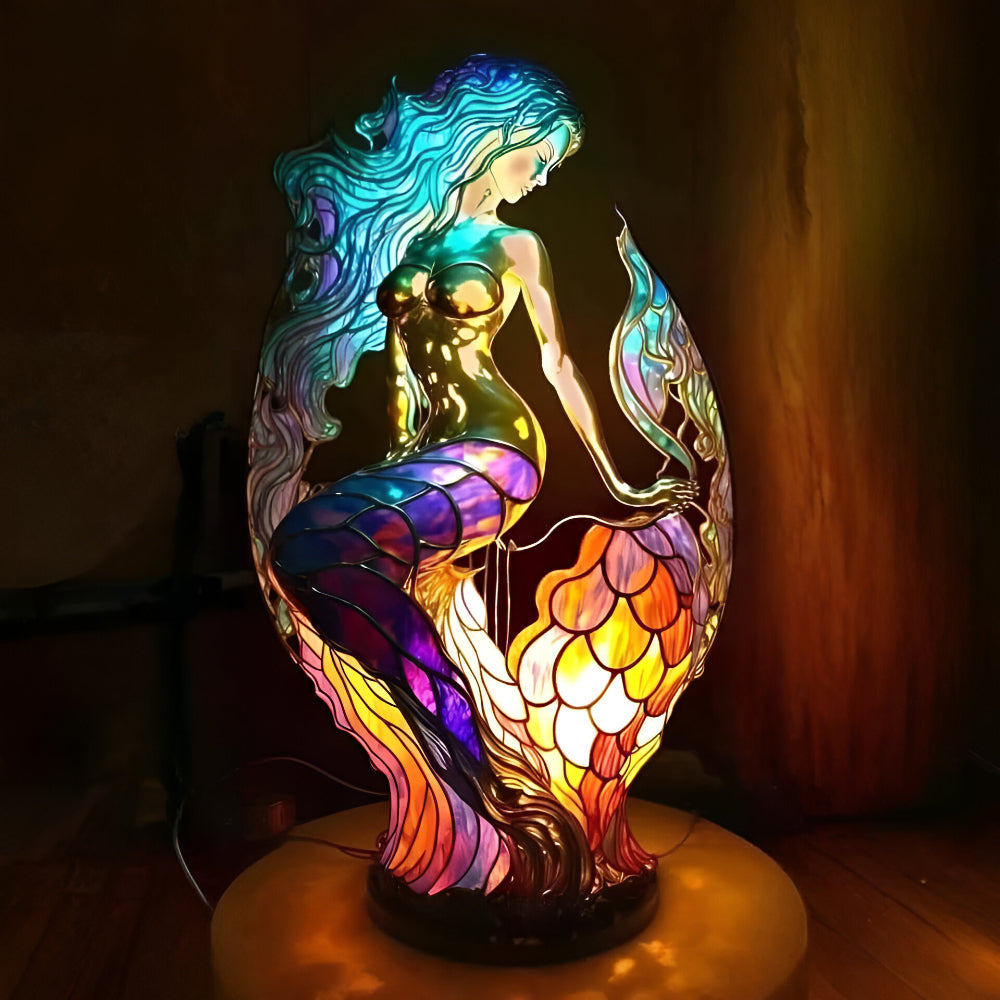 Stained Glass Lamp Animal Table Sculpture For Home Decor