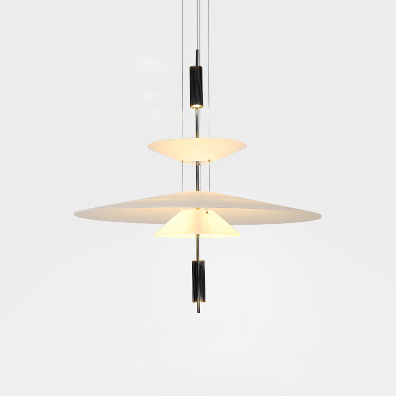 LED Acrylic Gold Black Ceiling Light Chandelier For Living Room And Bedroom, 50 Or 67 Cm