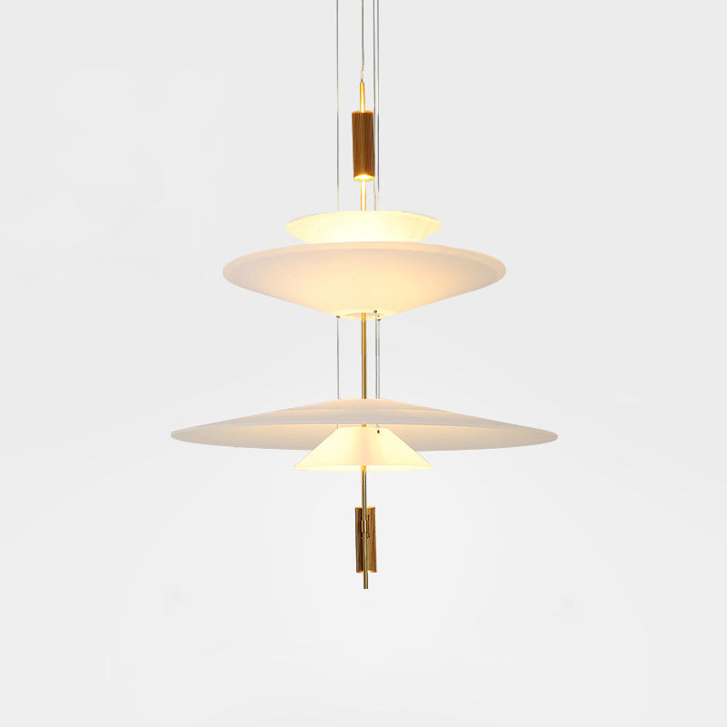 LED Acrylic Gold Black Ceiling Light Chandelier For Living Room And Bedroom, 50 Or 67 Cm