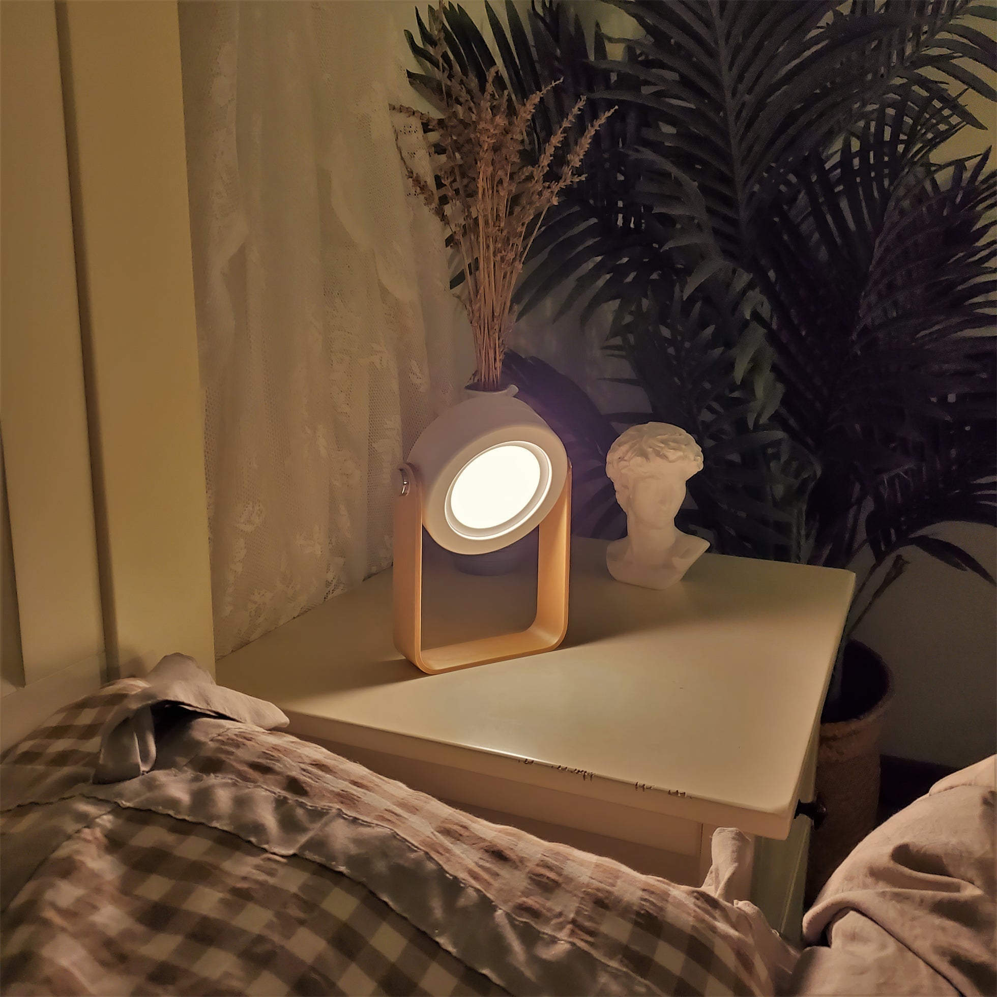GlowHaven Honeycomb bærbar bordlampe med koselig glød