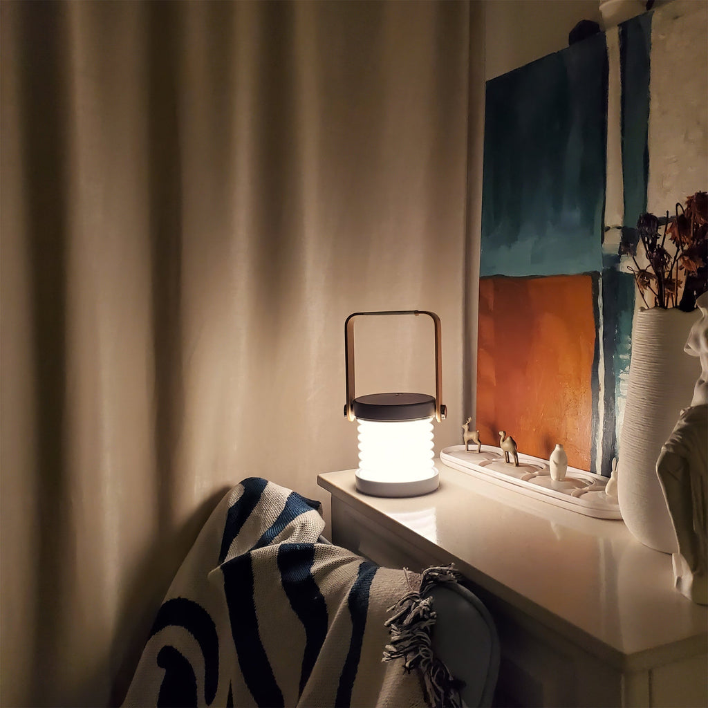 GlowHaven Honeycomb bærbar bordlampe med koselig glød