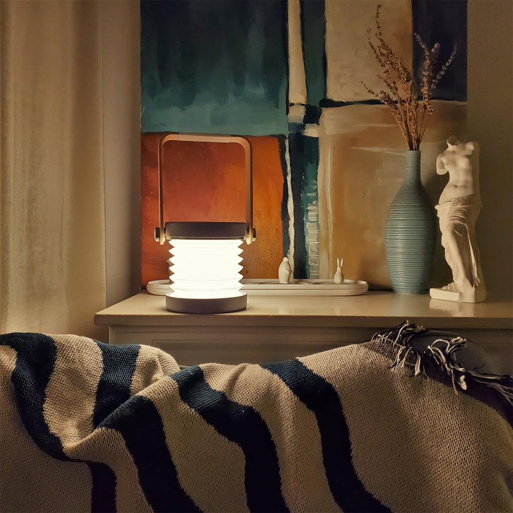 GlowHaven Honeycomb bærbar bordlampe med koselig glød