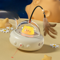 Automatisk laserkattlegetøj med UFO-design og fjerteaser