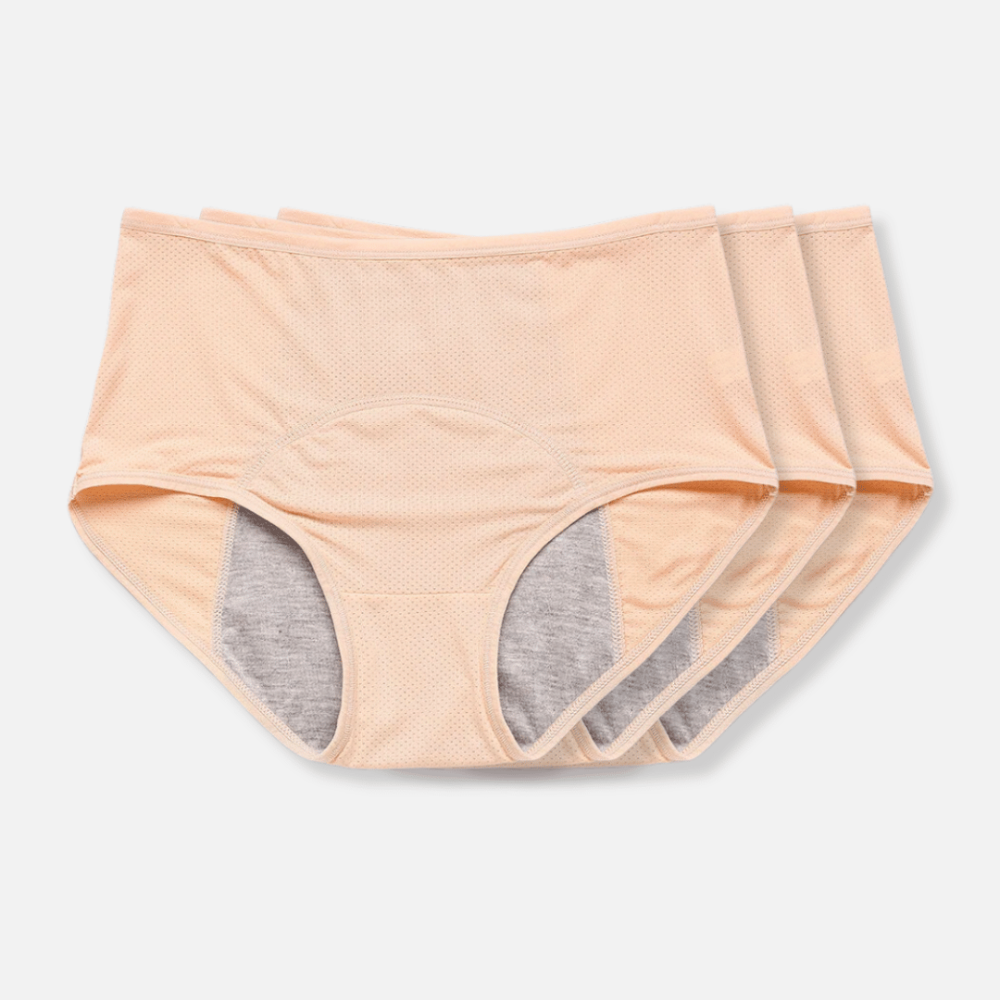 Women's Period Briefs With Structured Leak Protection Design