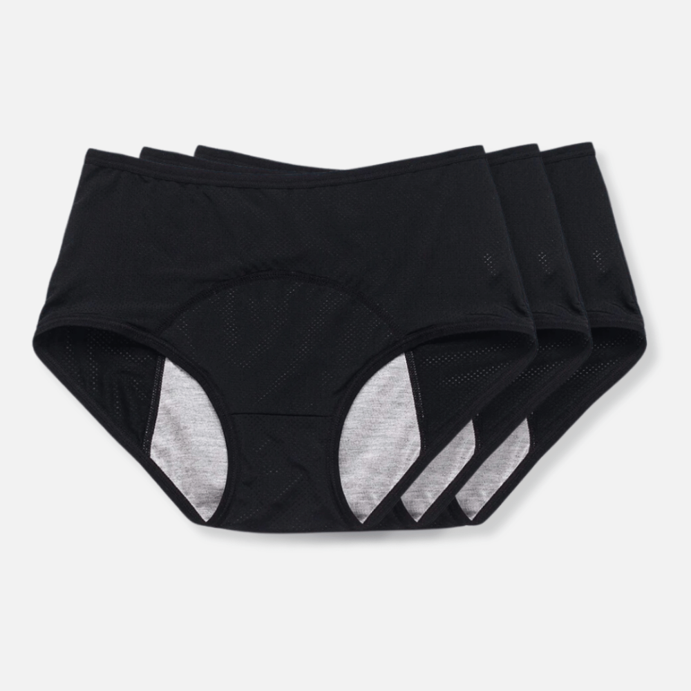 Women's Period Briefs With Structured Leak Protection Design