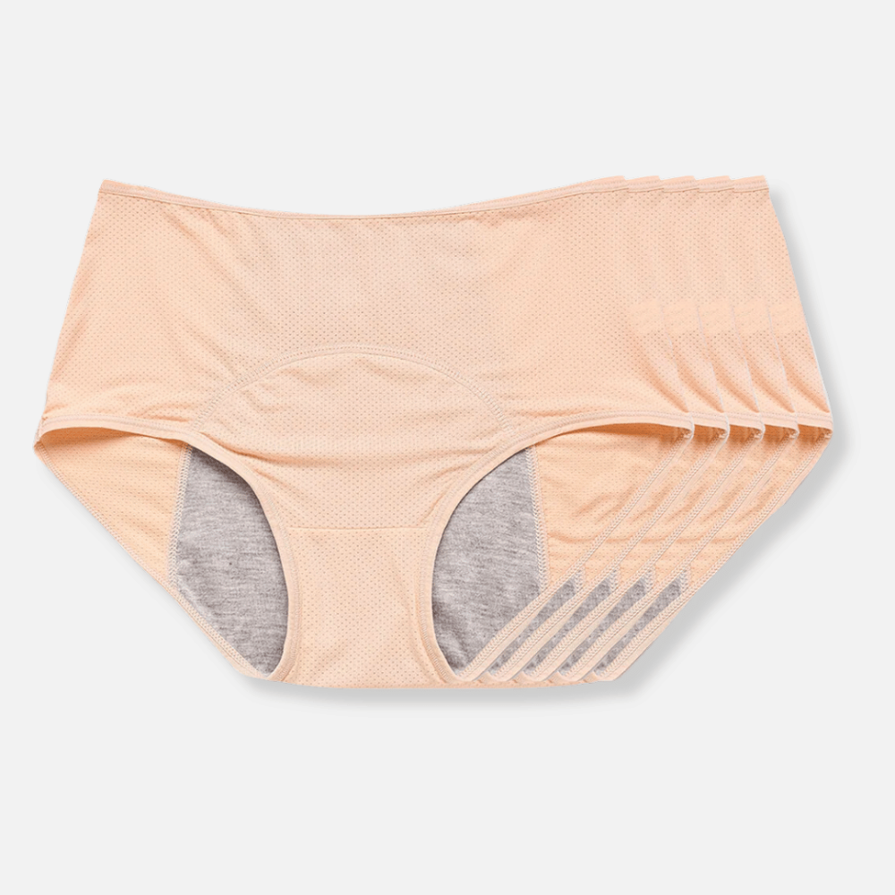 Women's Period Briefs With Structured Leak Protection Design