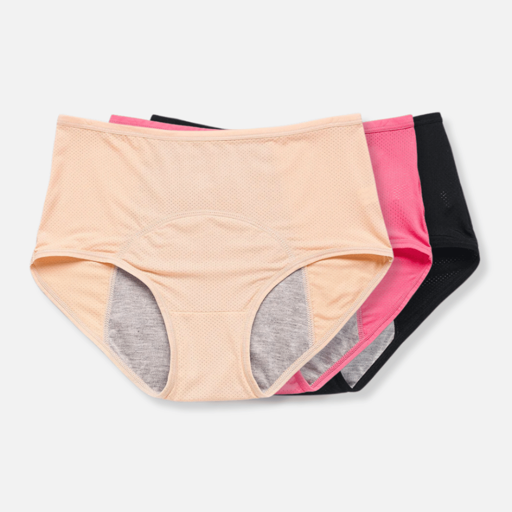 Women's Period Briefs With Structured Leak Protection Design