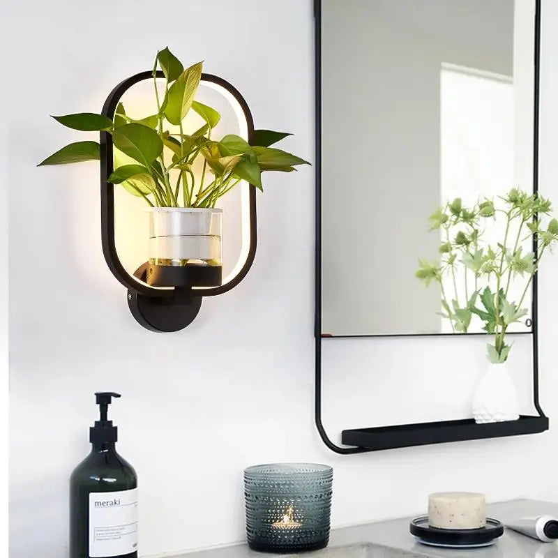 AuraSconce nowoczesna lampa ścienna z doniczką do salonów i przedpokojów