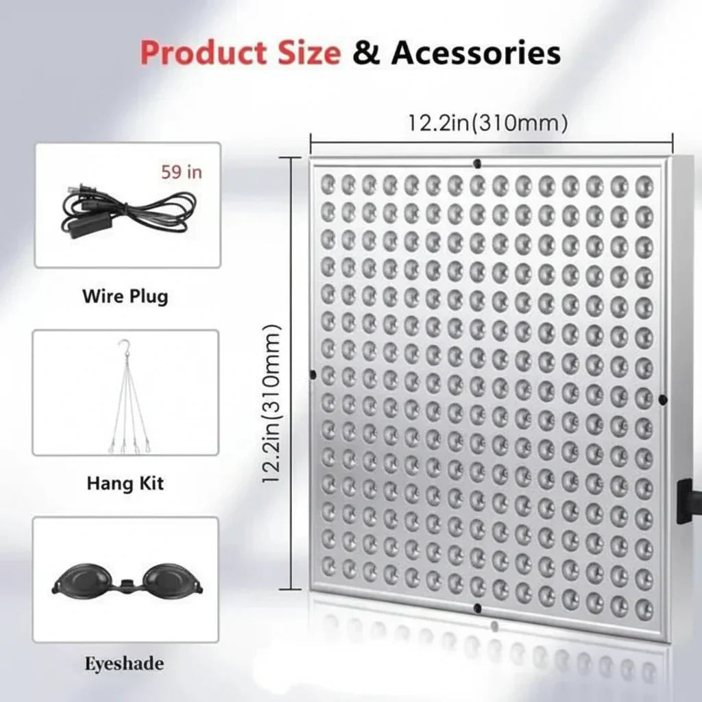 LumaGlow Infrarødt Lysterapipanel for Hudfornyelse og Avslapning