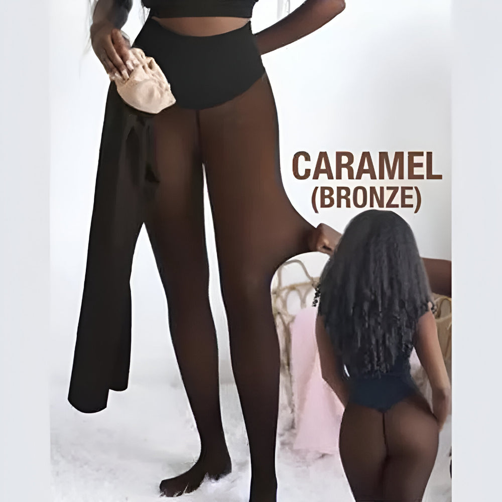 Winter Lined Thermal Leggings With Sheer Look For Winter Wear