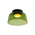 Gelaagde glazen plafondlamp met metalen frame in zwart, groen, smoke grijs, oranje LED 32-42 cm