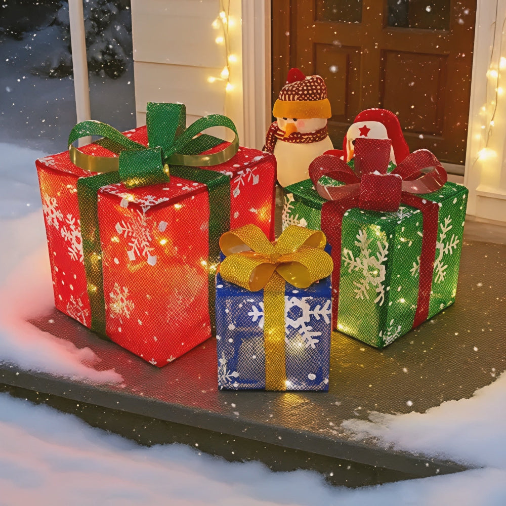 LED Weihnachtsgeschenkbox-Lichter-Set für die Außenhofdekoration
