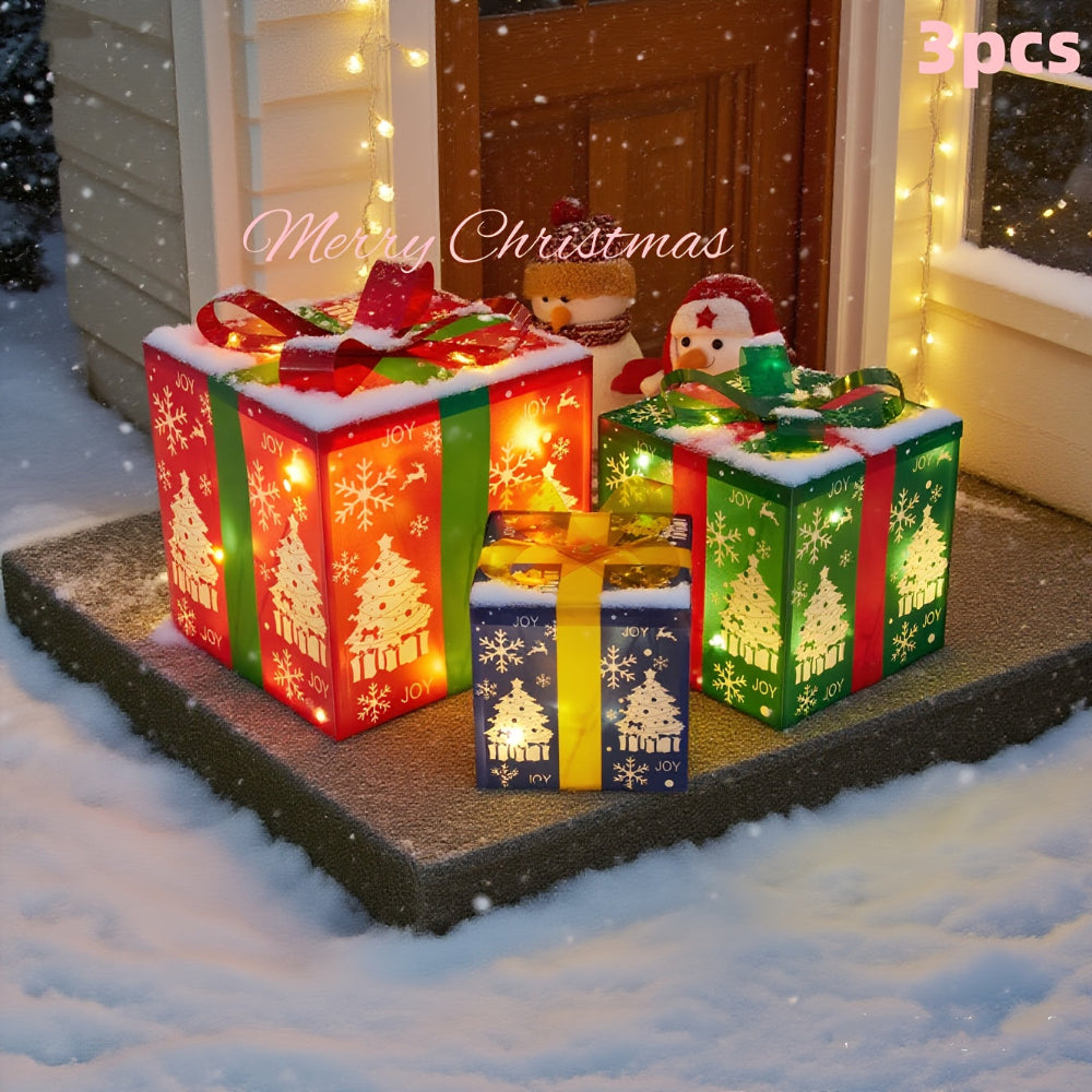 LED Weihnachtsgeschenkbox-Lichter-Set für die Außenhofdekoration