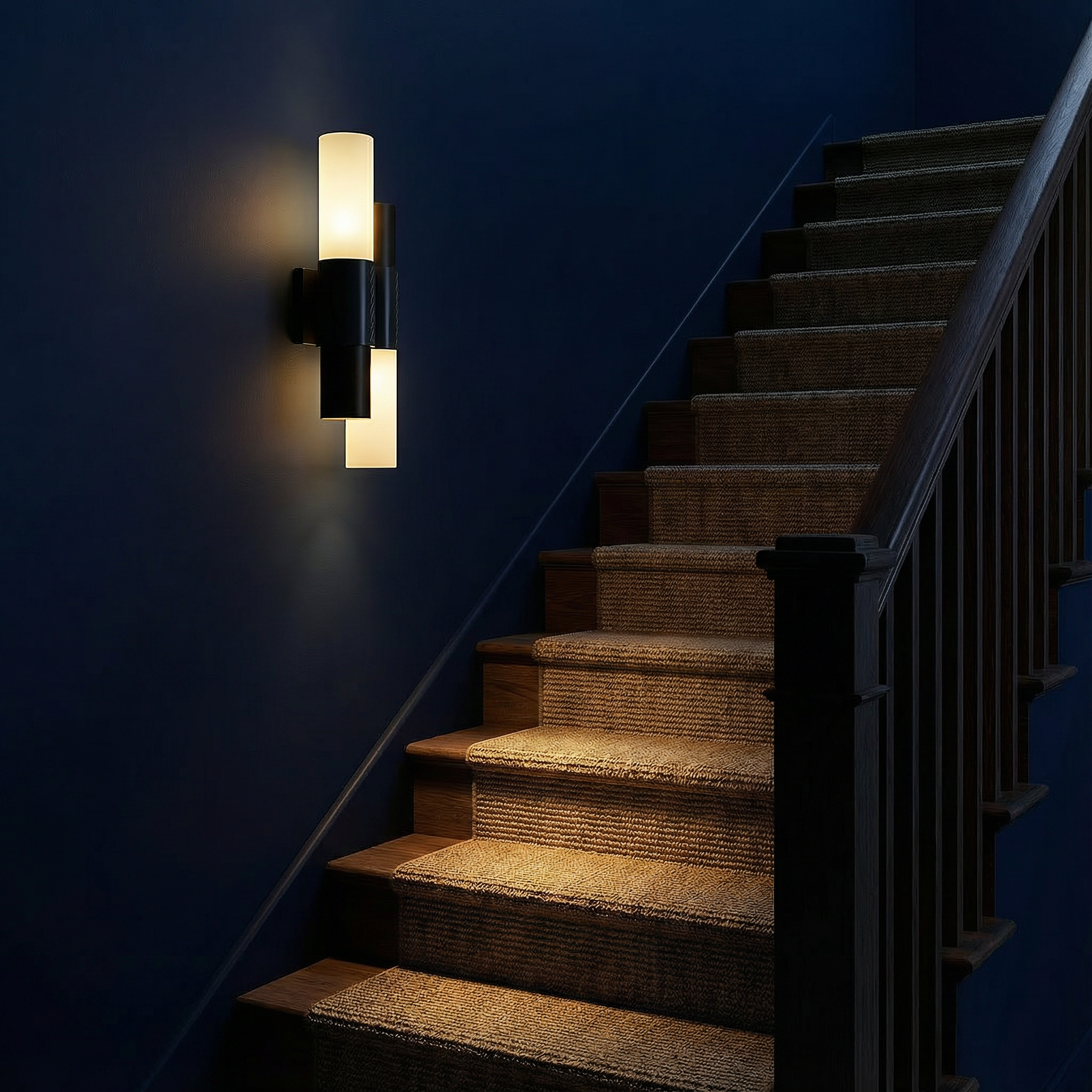 Aurelian Modern Steel Glass Wall Sconce Light With Leather Accent