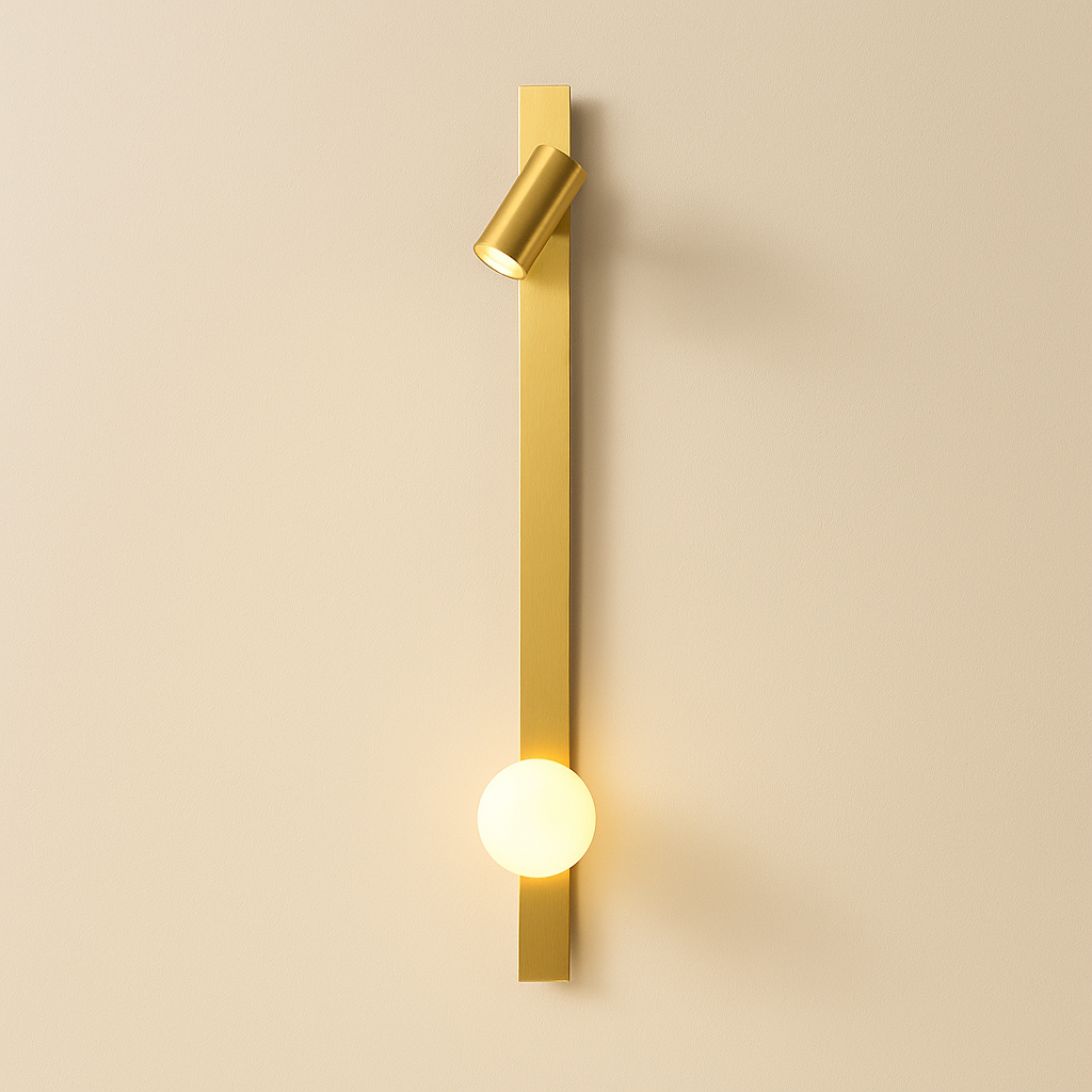 LumaNova Elegant Modern Metal Wall Sconce With Glass Globe Light