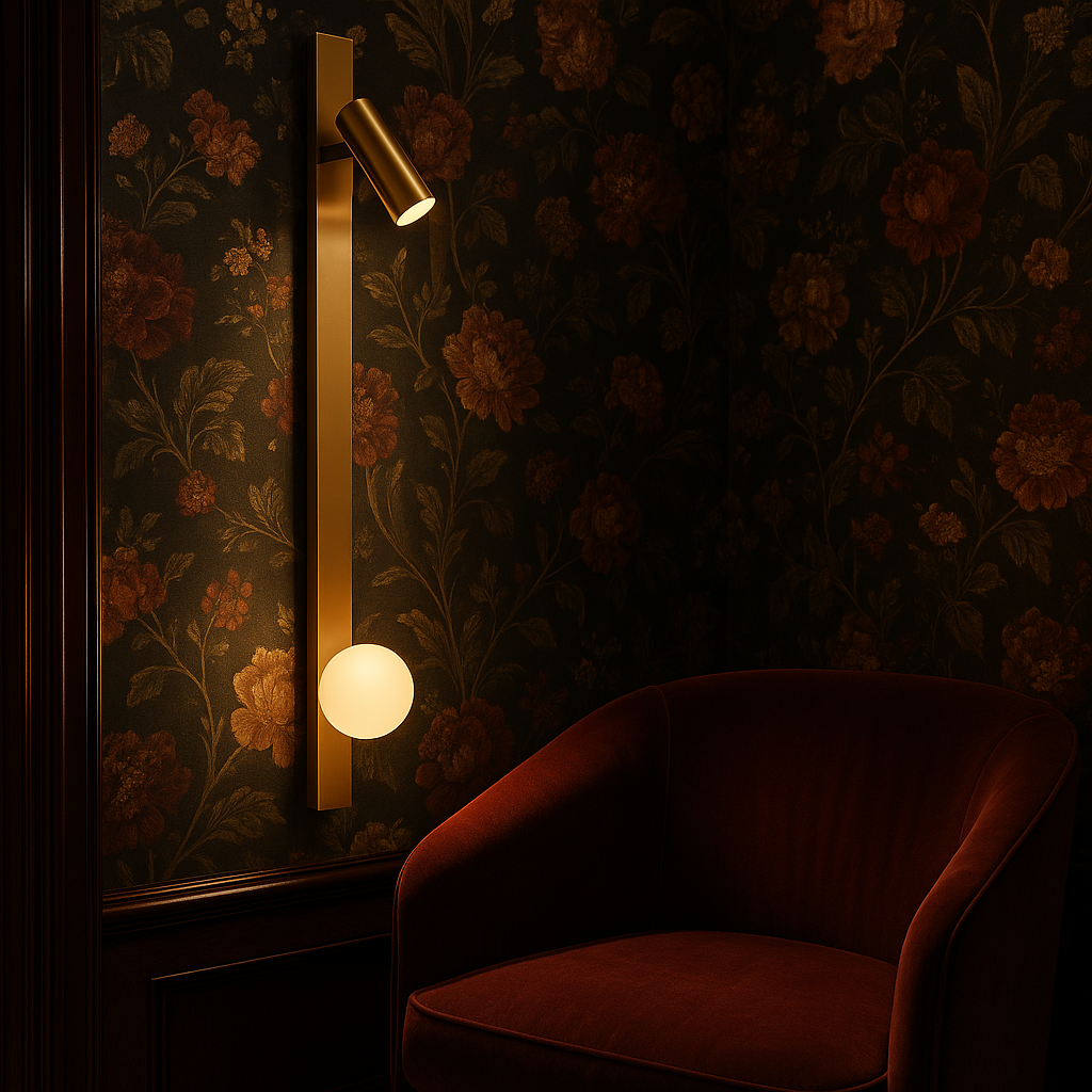 LumaNova Elegant Modern Metal Wall Sconce With Glass Globe Light