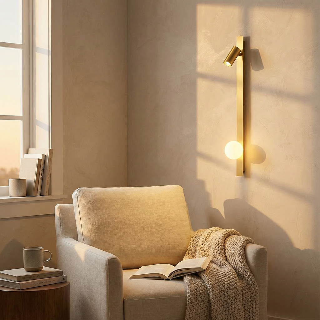 LumaNova Elegant Modern Metal Wall Sconce With Glass Globe Light