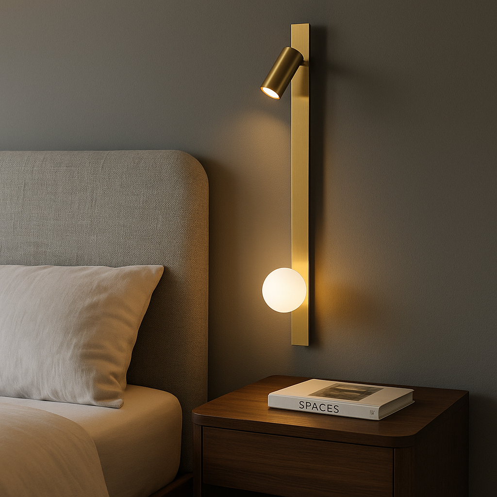 LumaNova Elegant Modern Metal Wall Sconce With Glass Globe Light