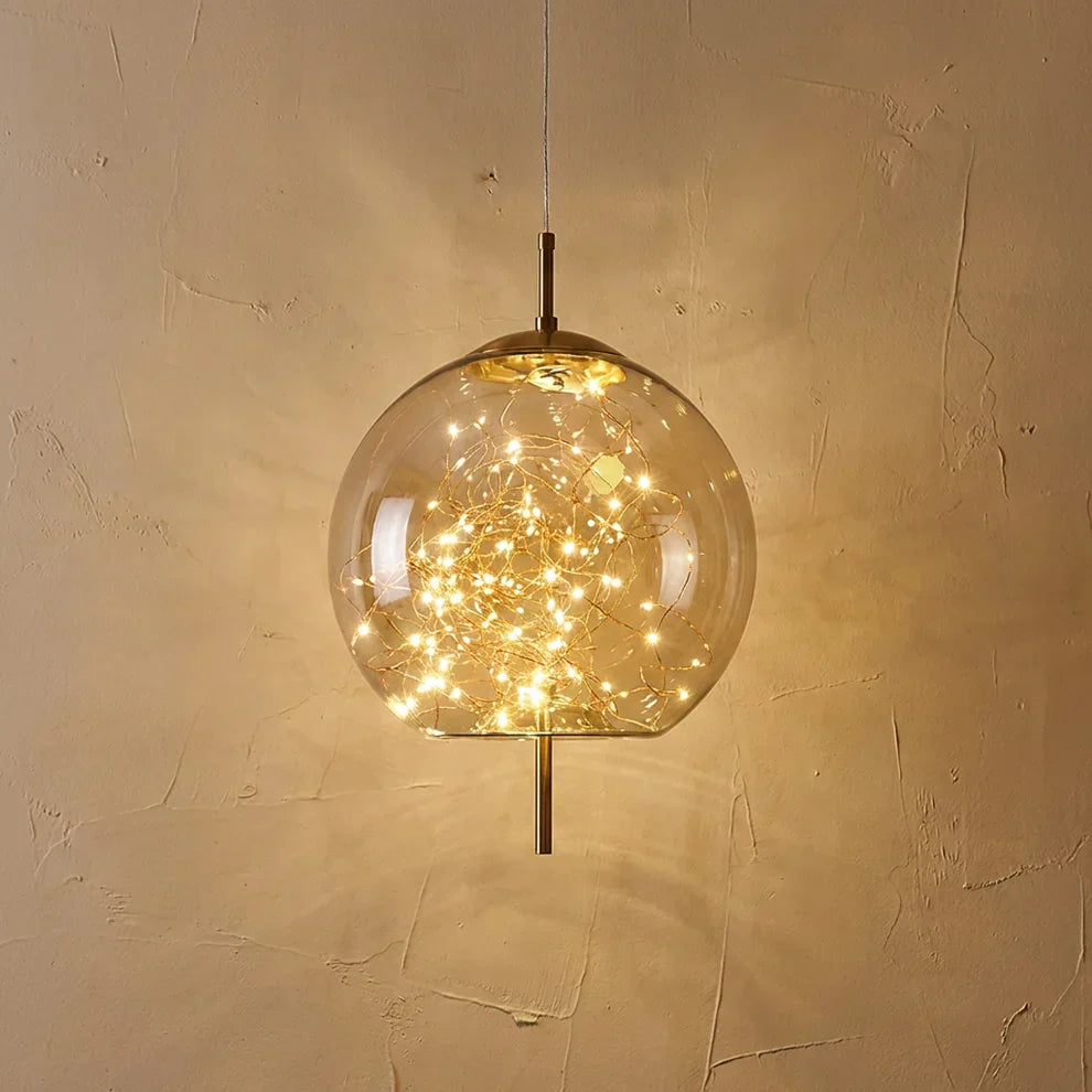 Glazen cilinder en ovale hanglamp voor aan het plafond | Rosalyssa