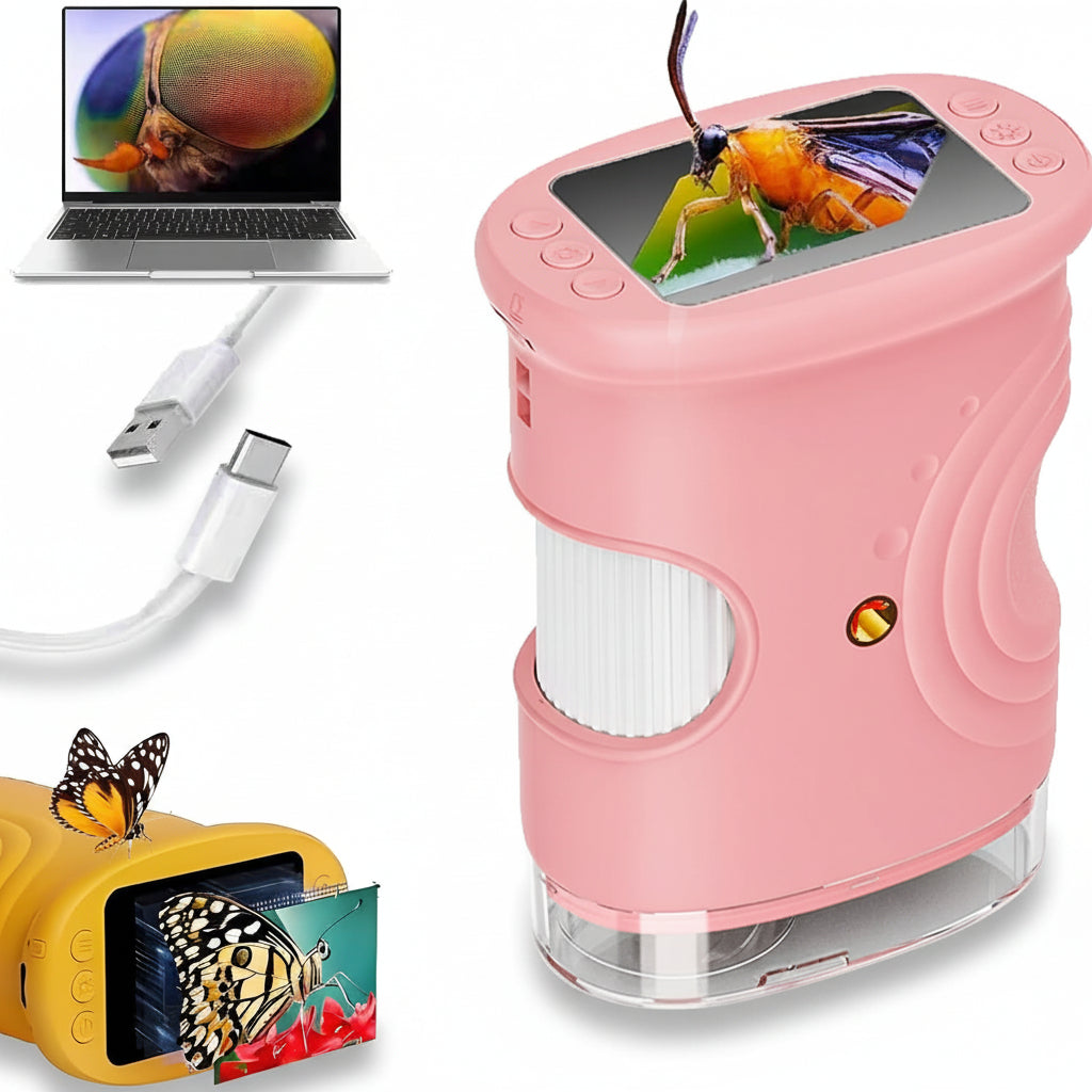 Microscopio Digitale Portatile Tascabile 1000x con Luce LED per Apprendimento